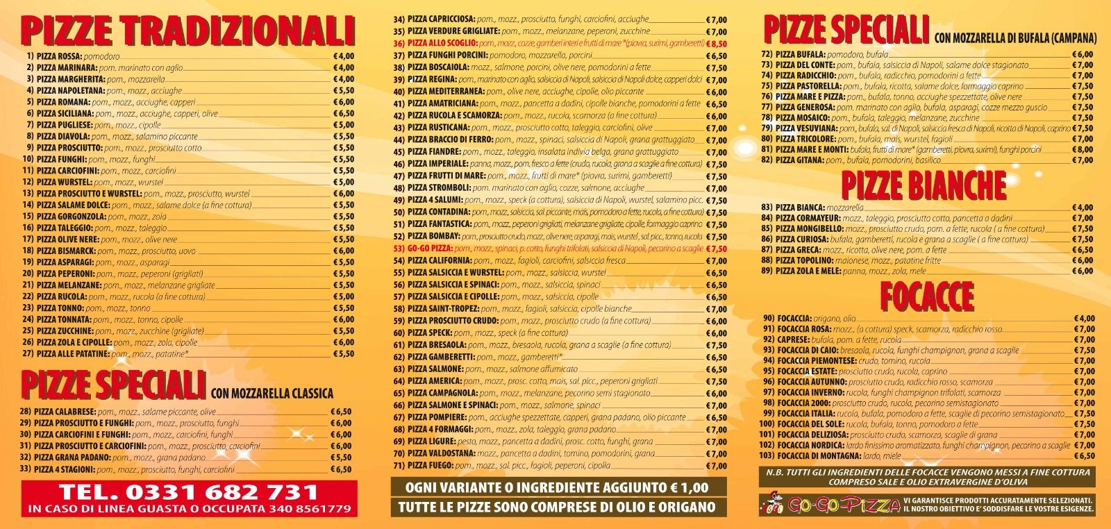 Ingredienti genuini Busto Arsizio, VA GoGo Pizza