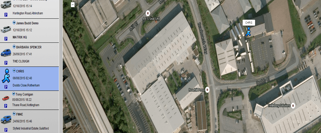 GPS tracking map for lone workers it displays where the selected individual is located on the map