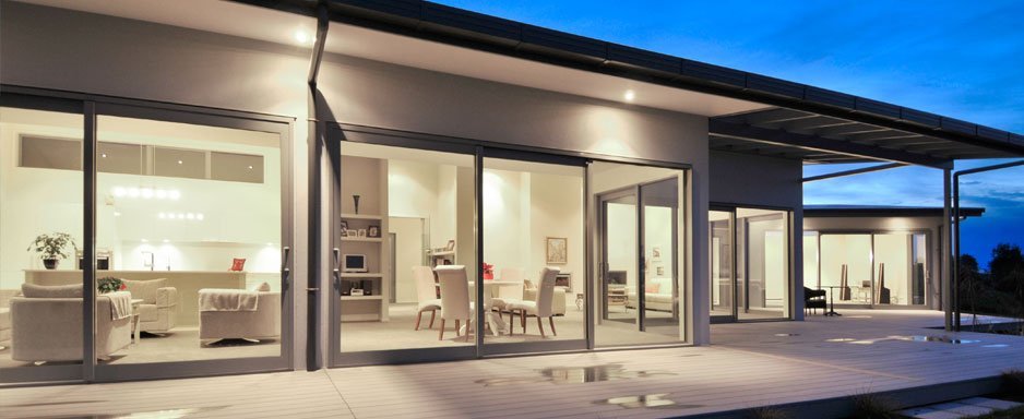 View of the interior of the house at night 