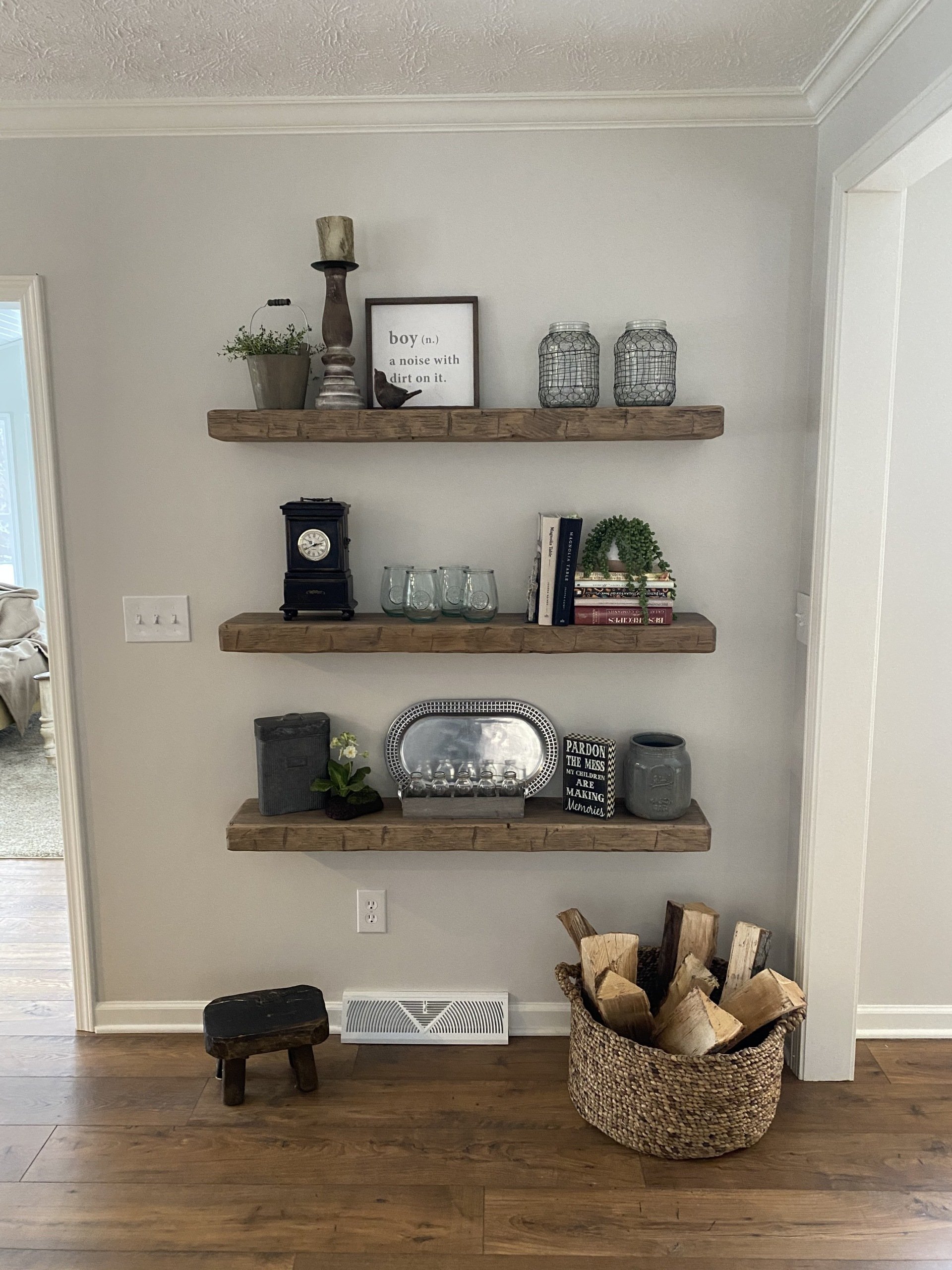 Rustic Wooden Beam Shelf The Best Picture Of Beam