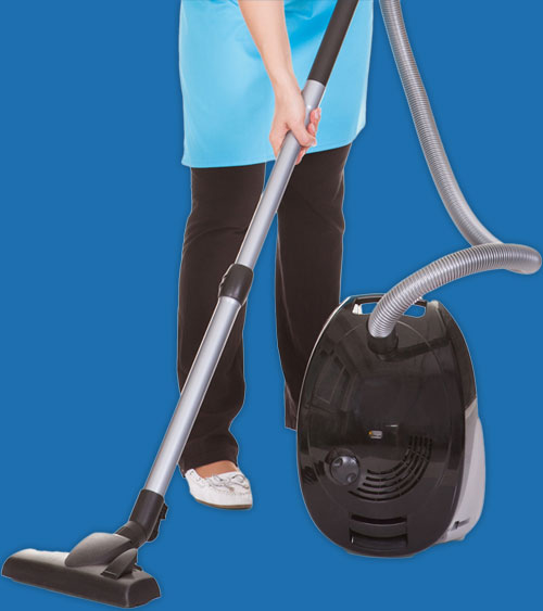 woman with vacuum