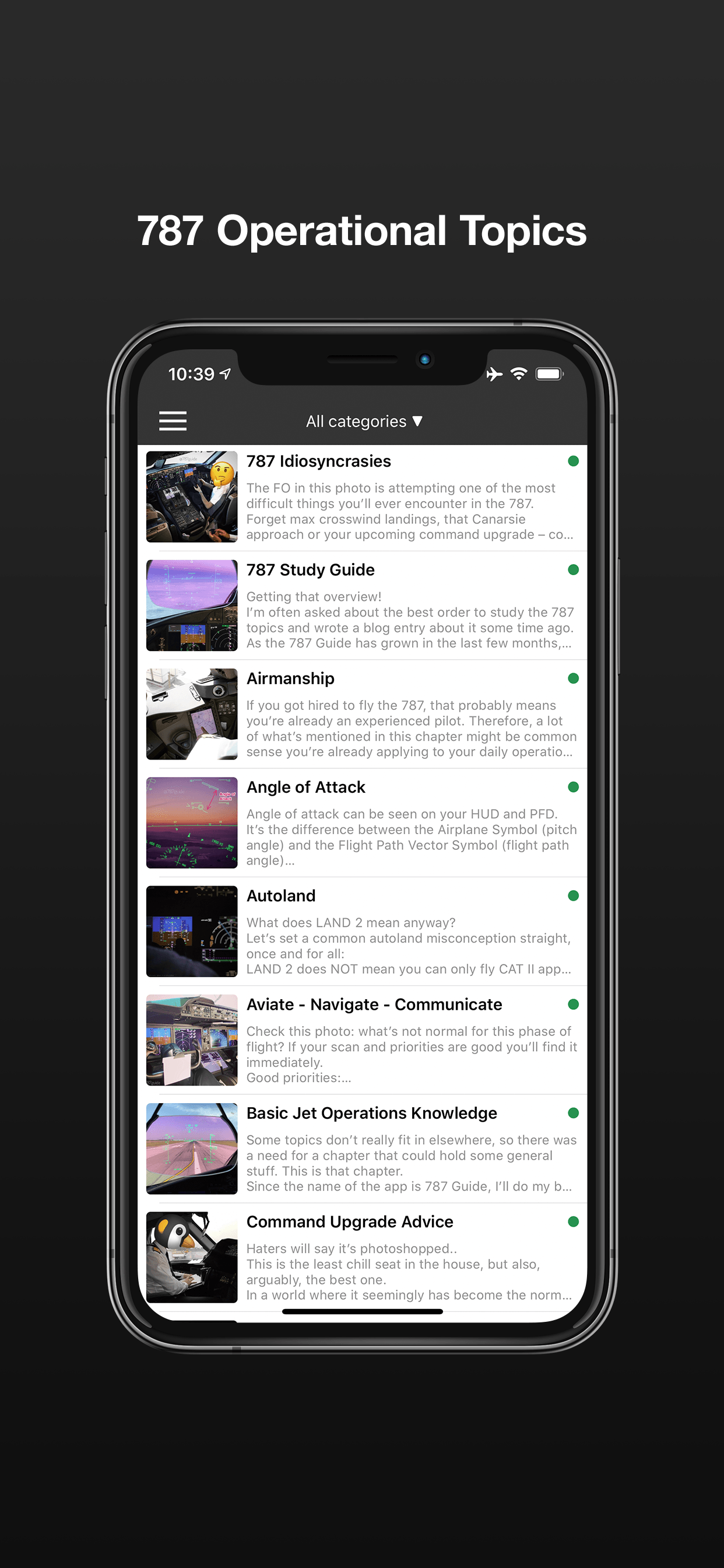 The iOS and Android app for Boeing 787 Dreamliner pilots