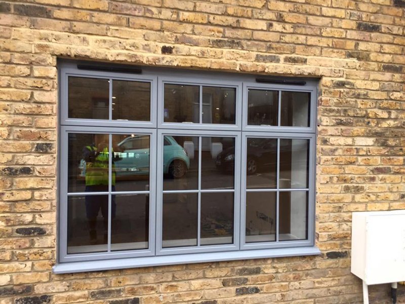 Double glazed windows with aluminium profiles for strength.