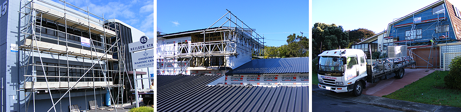 Montage of scaffolding in Auckland