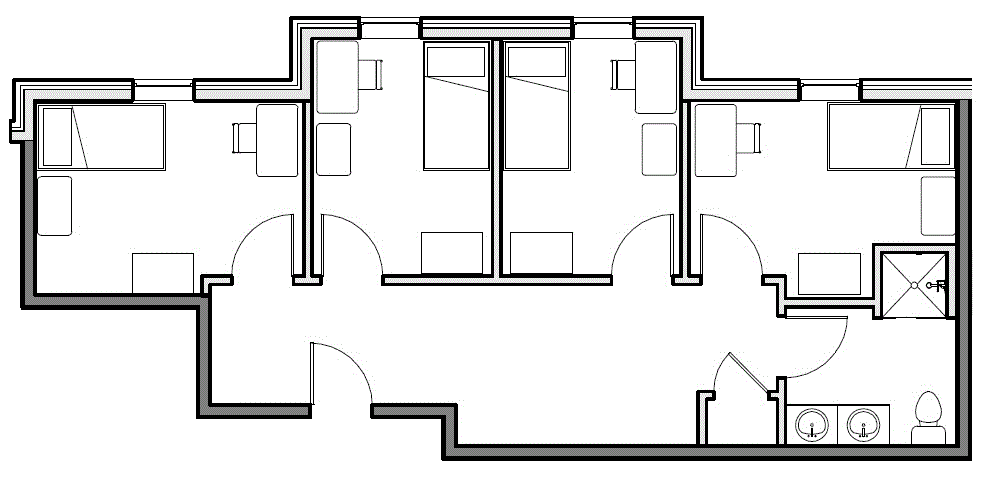 Dormitory room floor plans
