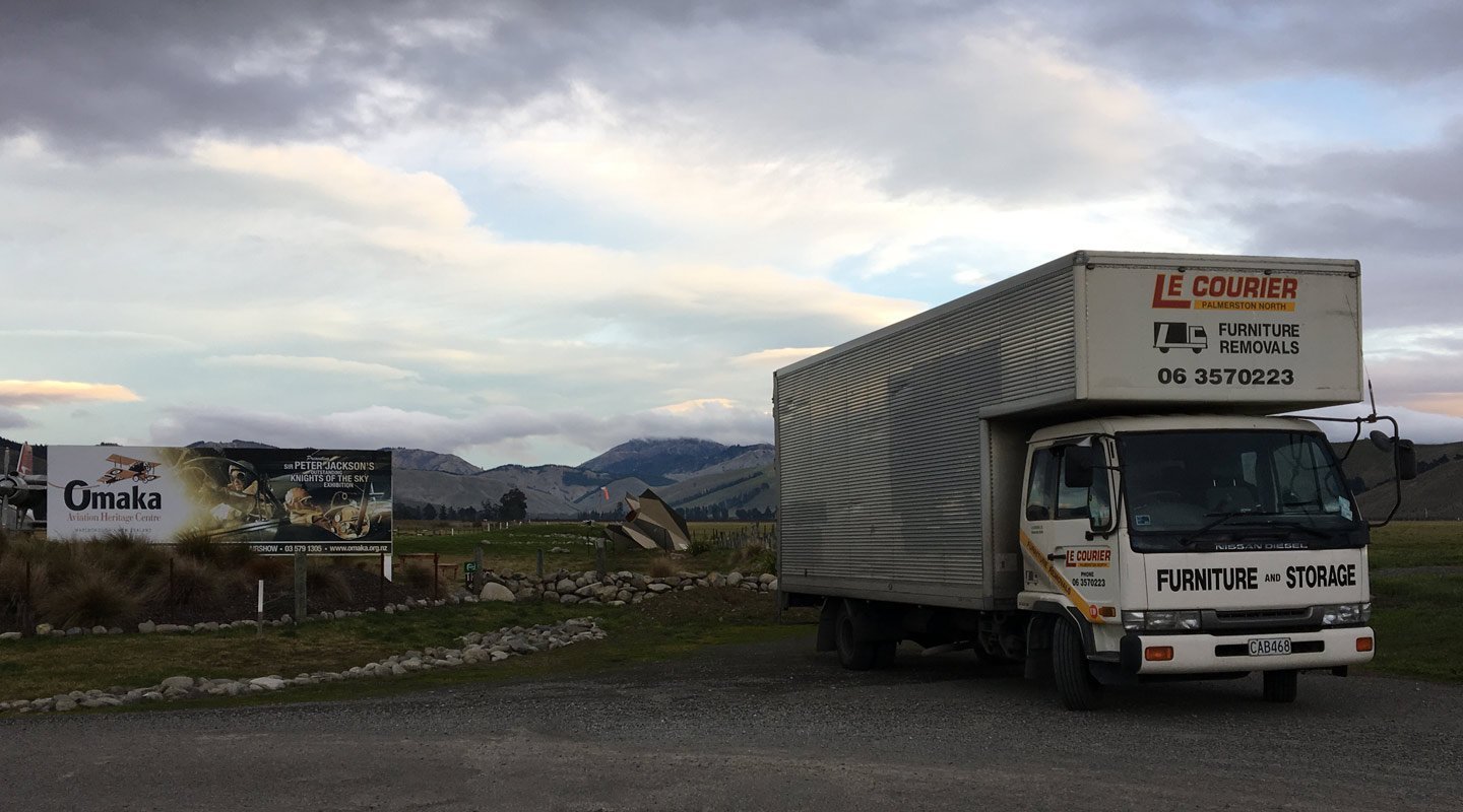 Courier truck on its way