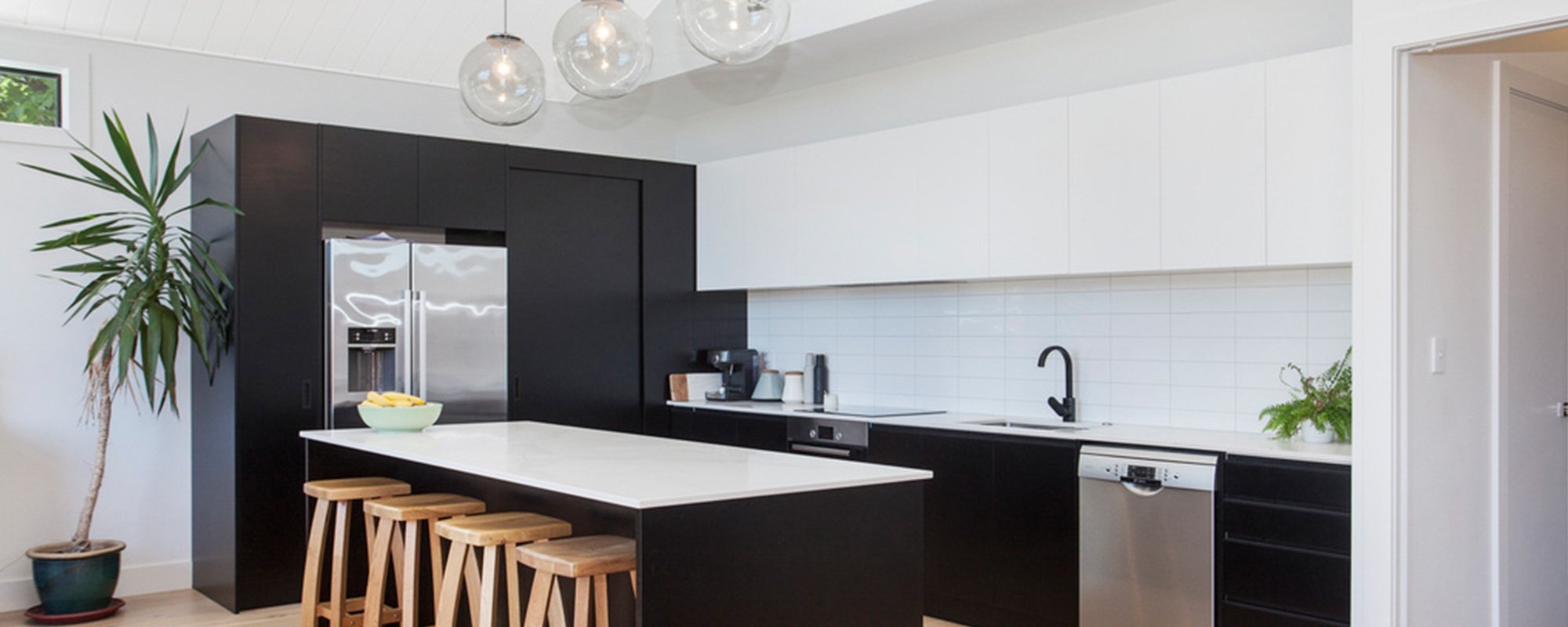 Interior view of a modular kitchen