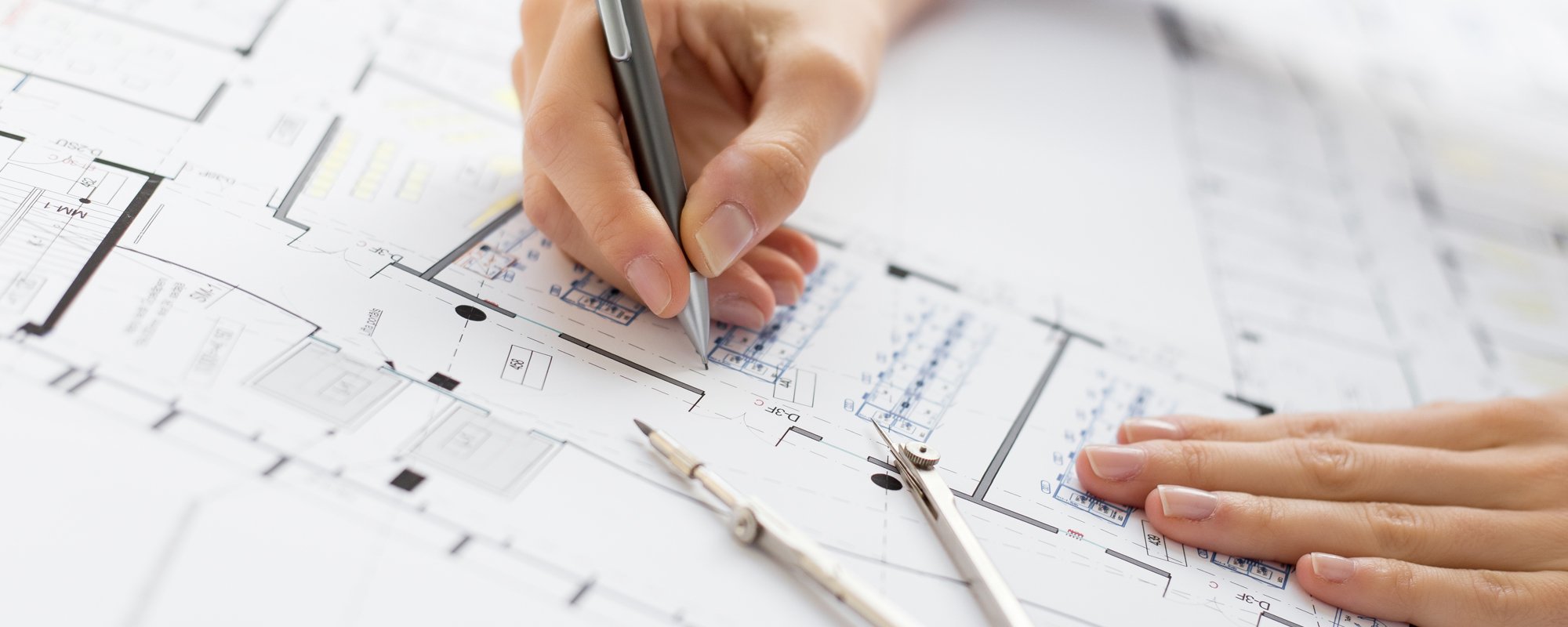 Architect designing the map for the construction 