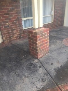 brick column on cement