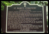 A sign that says st mary 's cemetery regulations on it