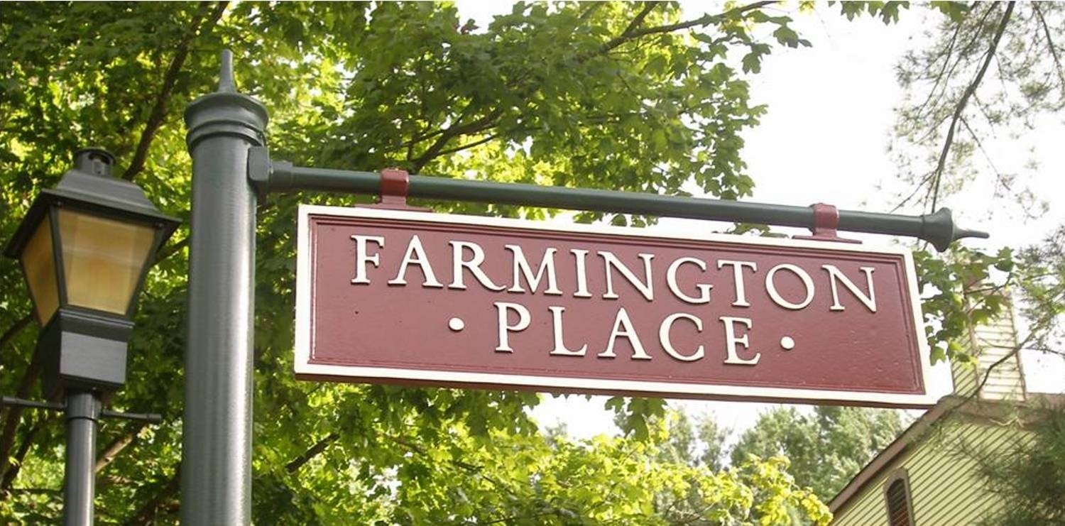 Vintage street signs, architectural signage, historical markers