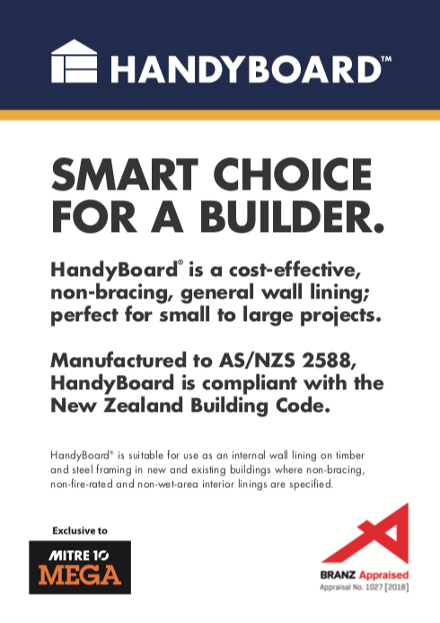 Handyboard A3 Poster to appear in Mitre10 Mega