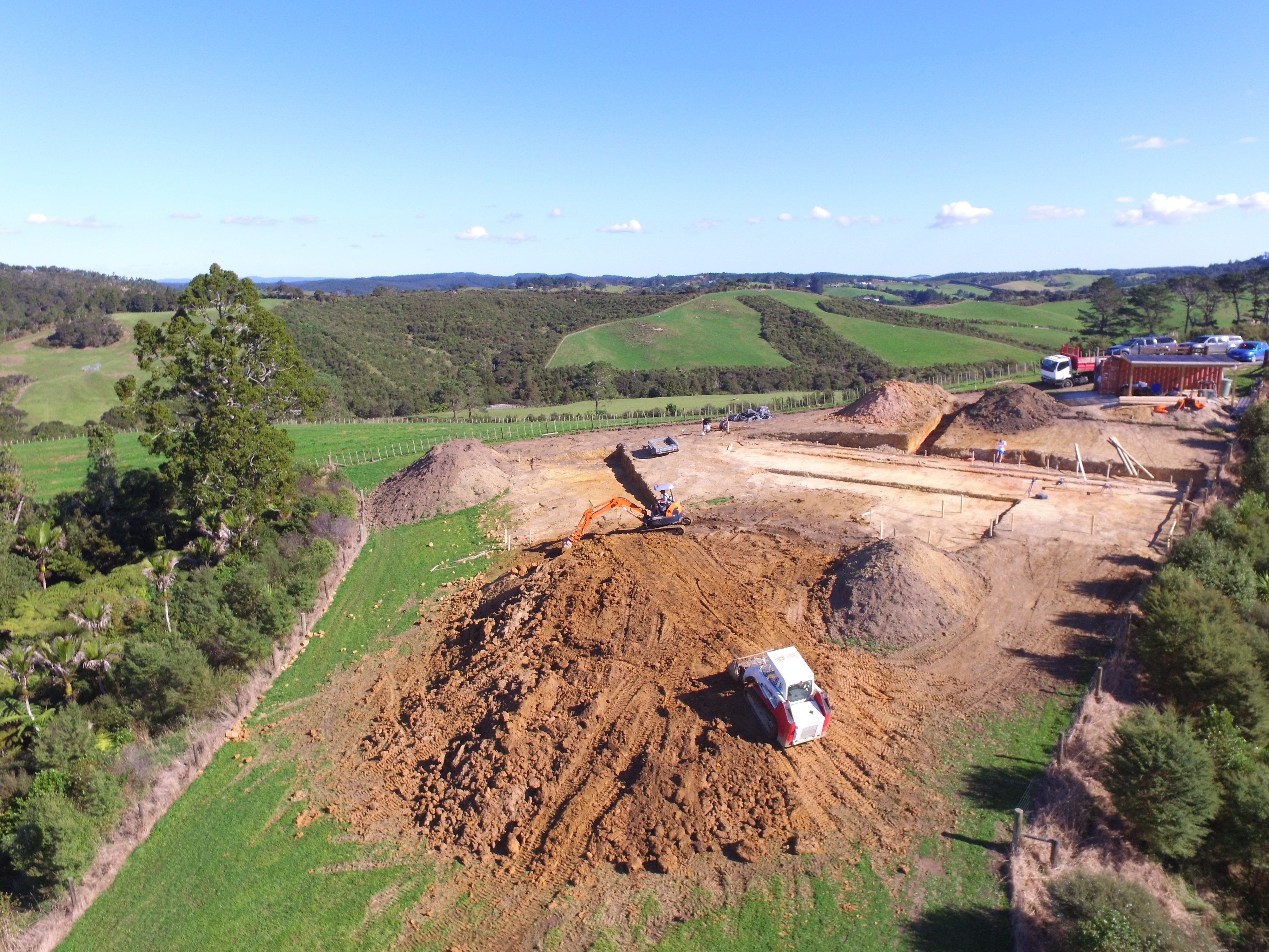 Specialist working at the construction site with his protective gear 