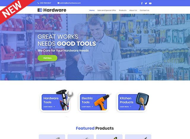 Hardware Website Design Themes by Search Marketing Specialists