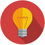 Search Marketing Specialists Our Solutions Logo Red Circle With Bulb Icon
