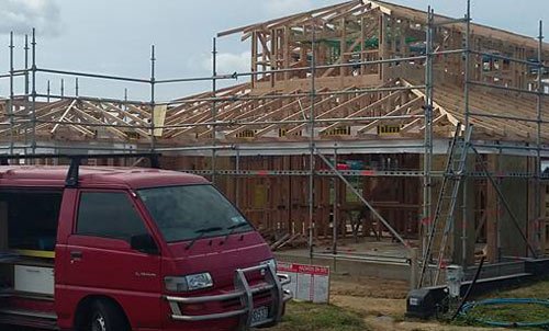 View of the construction work in progress on the project site 