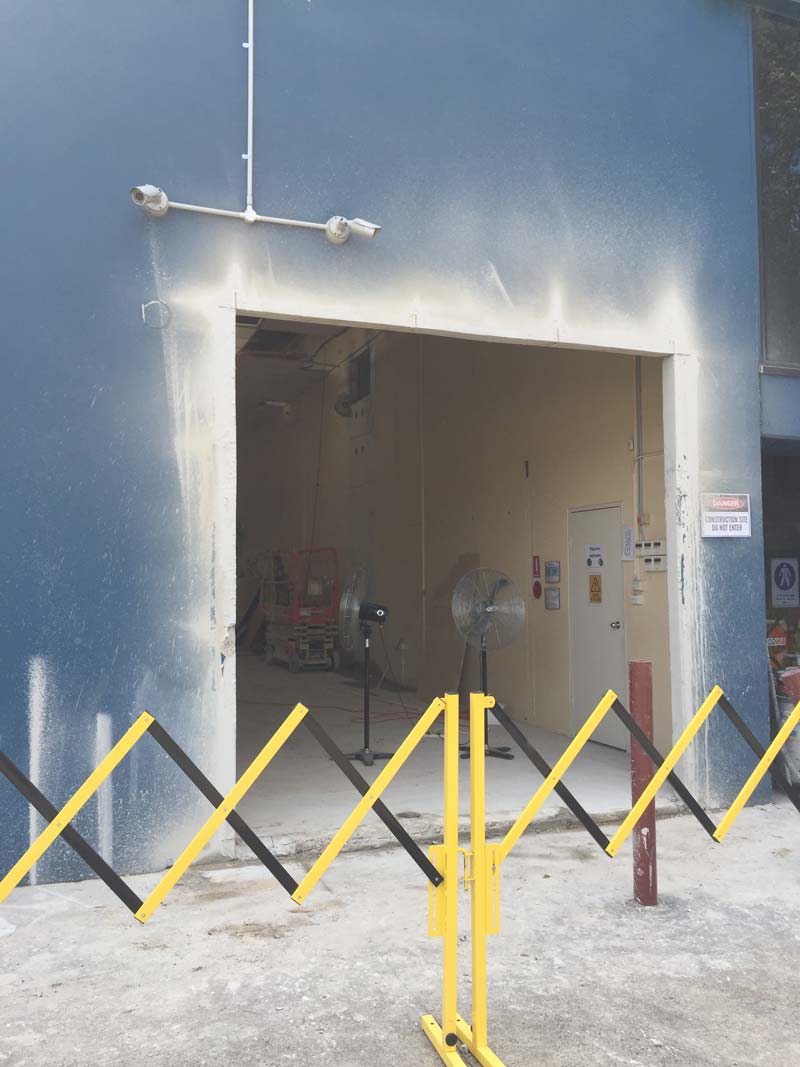 concrete wall cut out