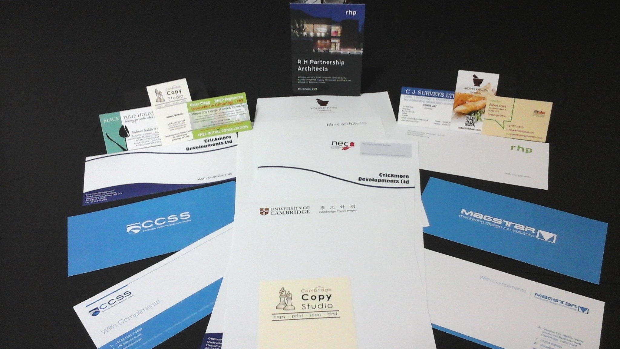 Business stationery printing services in Cambridge