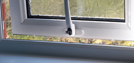 An opened uPVC window