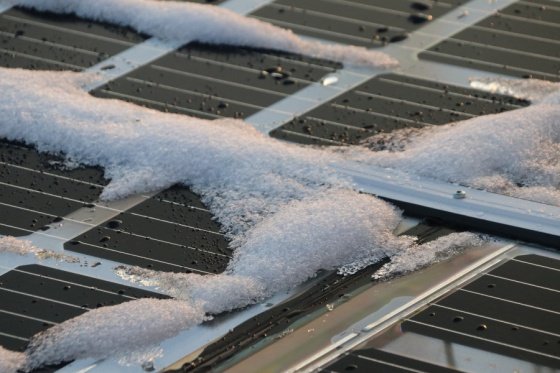 Solar Panel with Snow On It