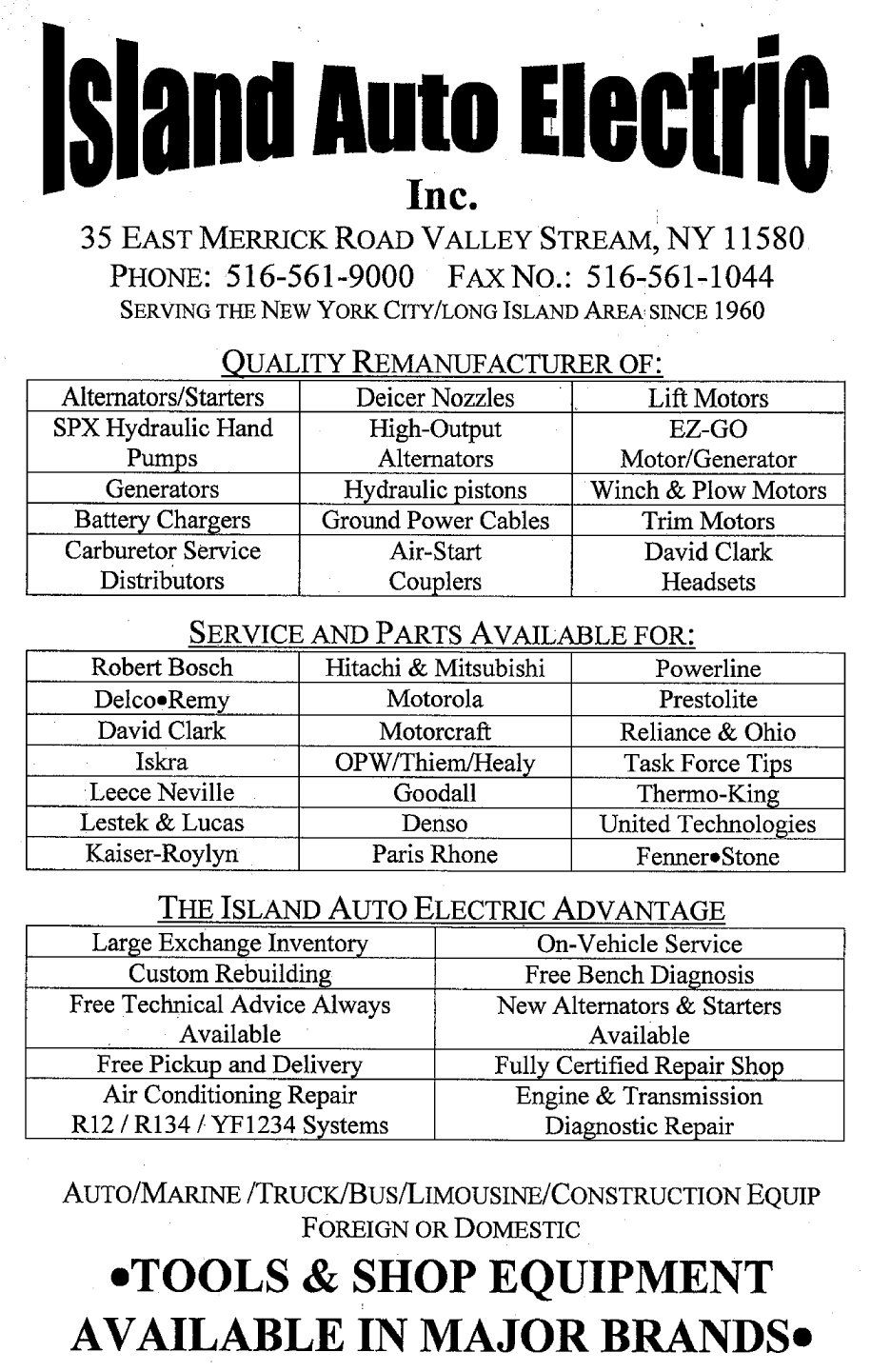 Mechanic in Valley Stream, NY Island Auto Electric, Inc