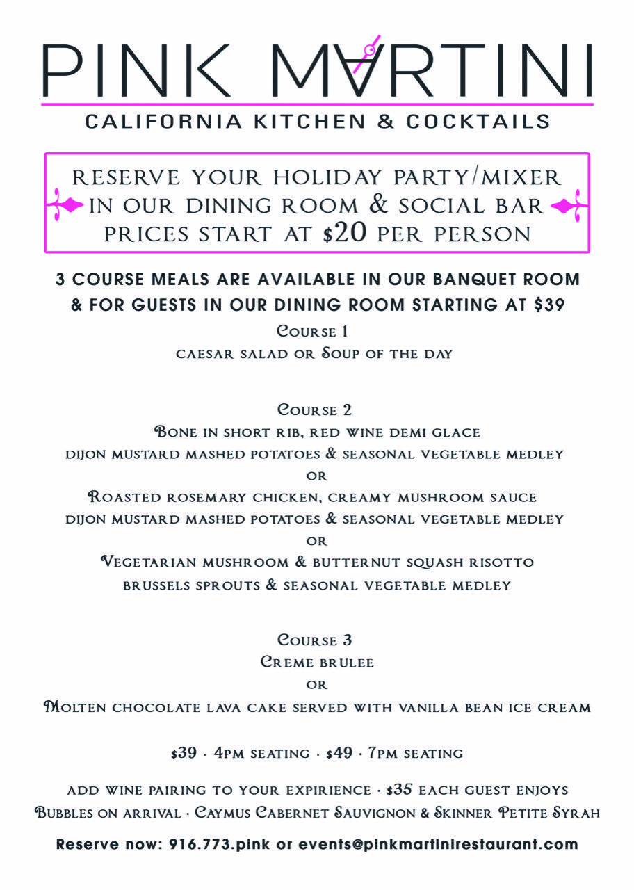 Restaurant Menu, Dinner, Cocktails, Happy Hour, Bar Open Late Rocklin