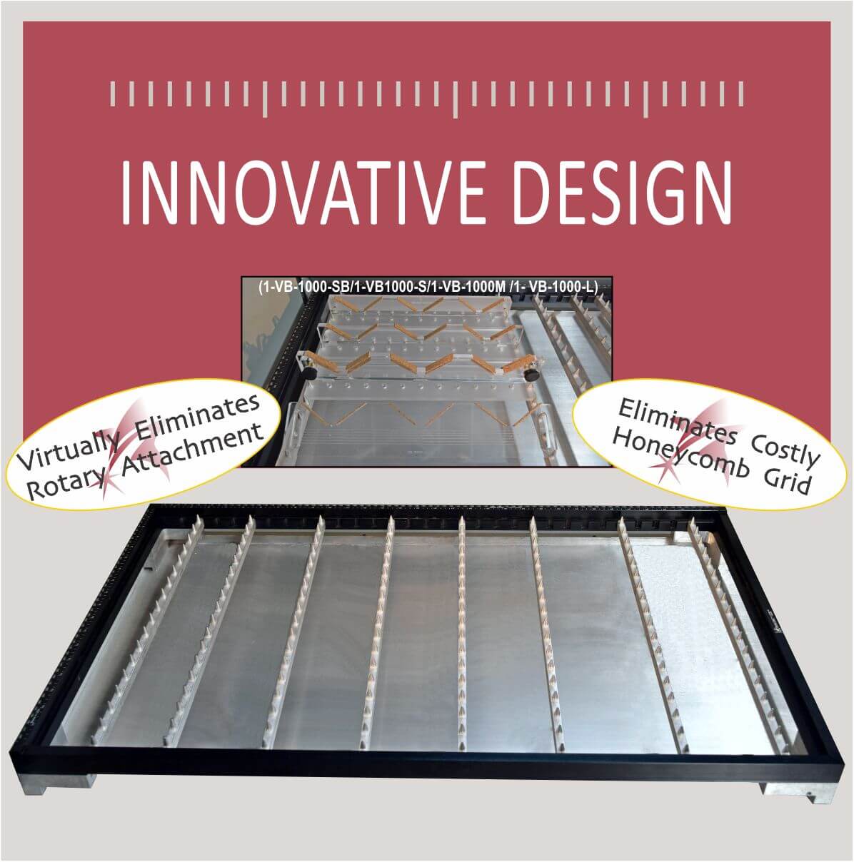 Rack Star™ Laser Table System | Replaces Laser Honeycomb Grid & Rotary