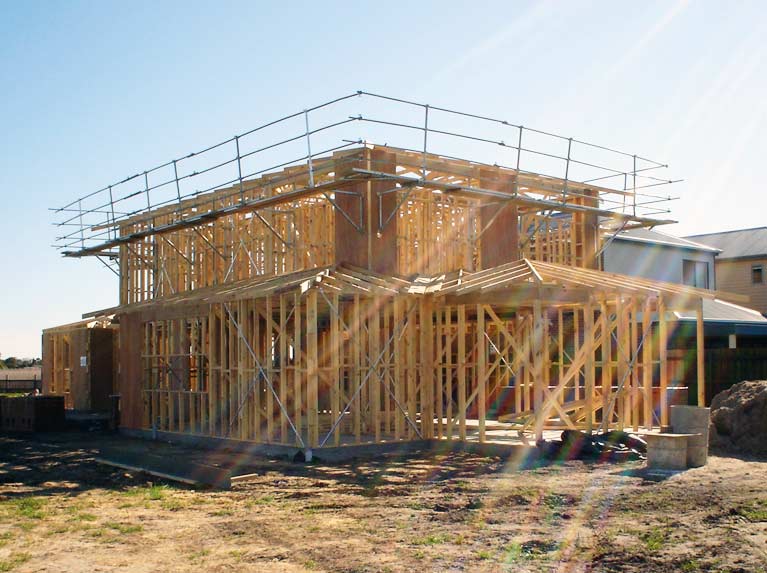 Double story house frame