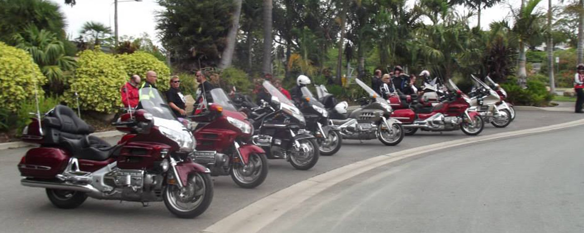 Group of bike riders on road