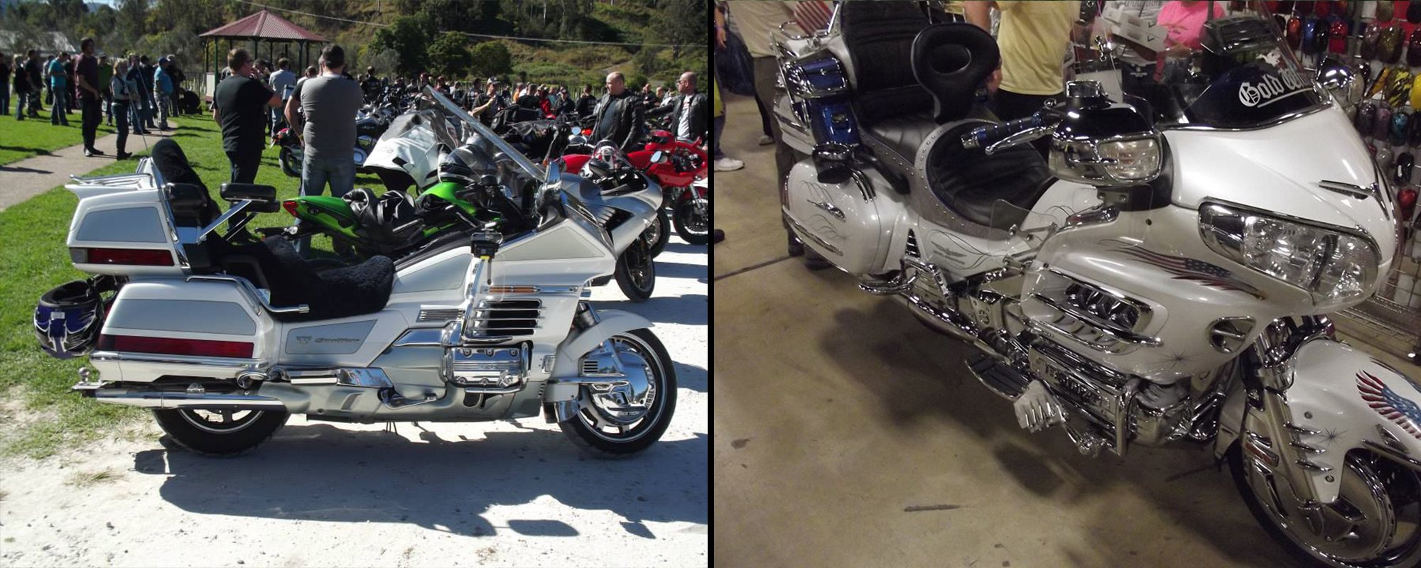 View of custom motorbike built by experts 