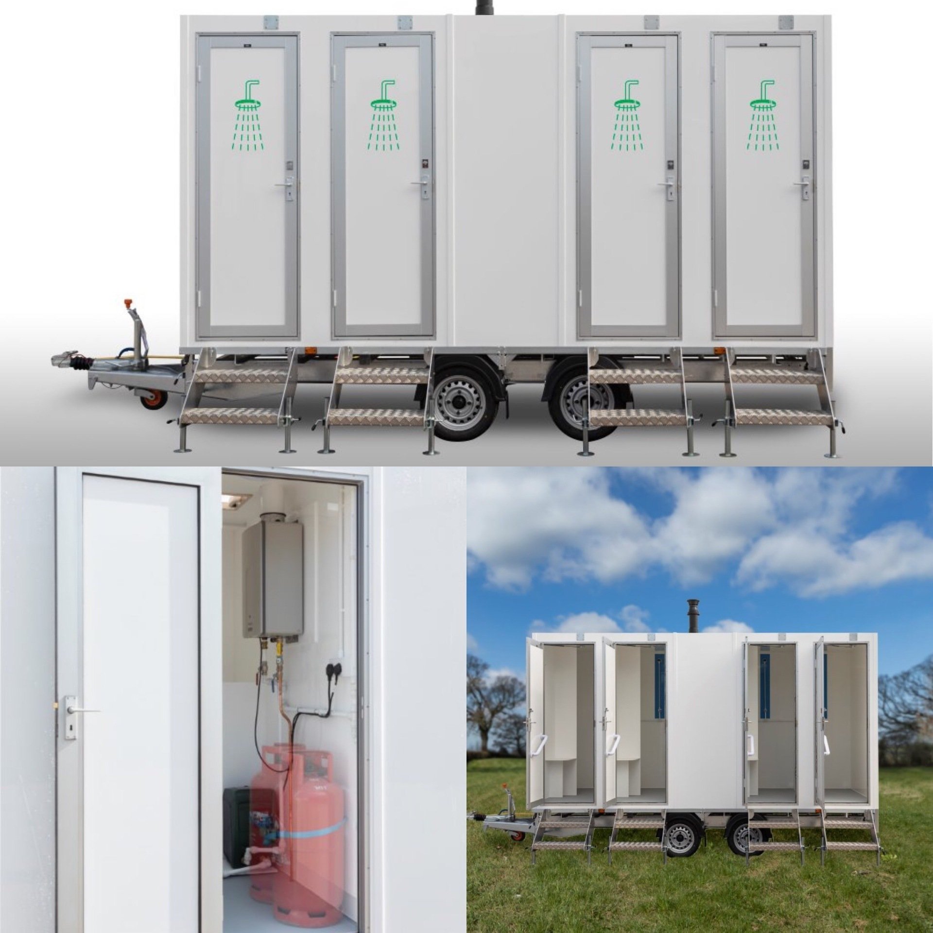 Mobile shower units for hire in and around the Bristol, Bath & Glastonbury