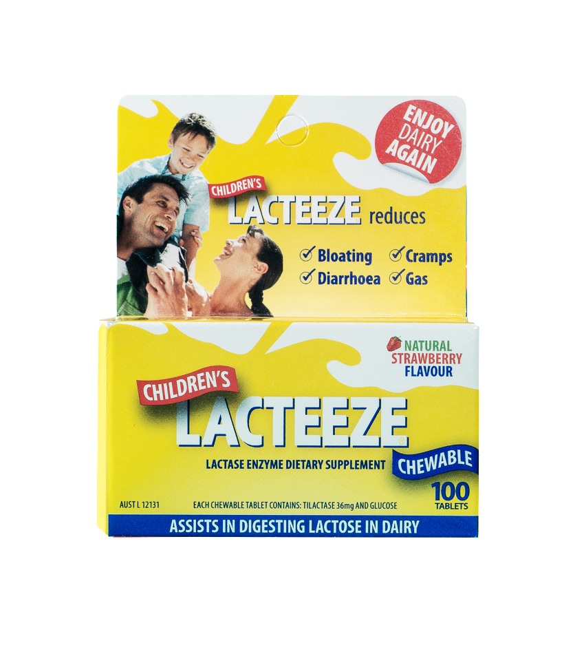 LACTEEZE Children's Strength Tablets Lactose Intolerance Relief in