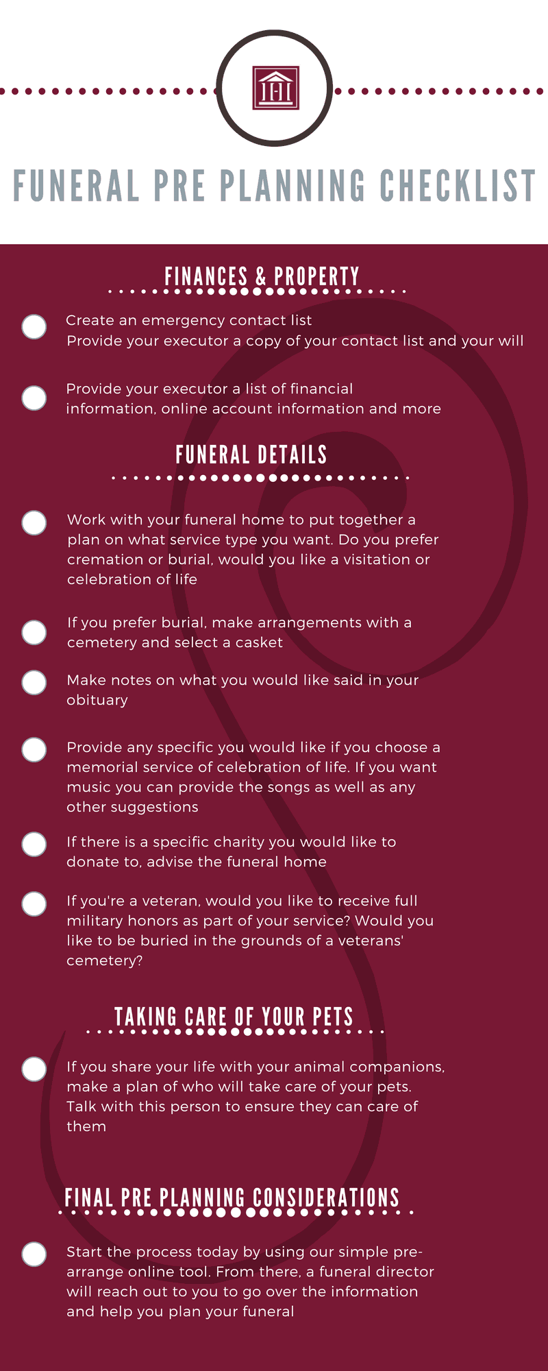 funeral checklist