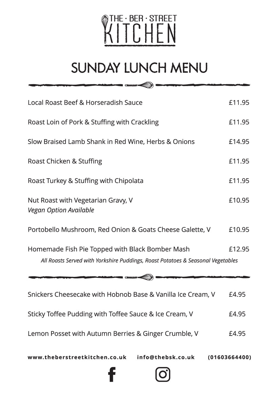 Ber Street Kitchen | Menu