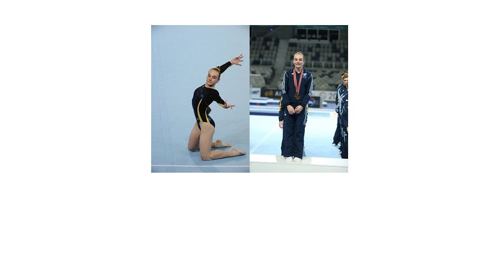 Chloe jackson showing the medals