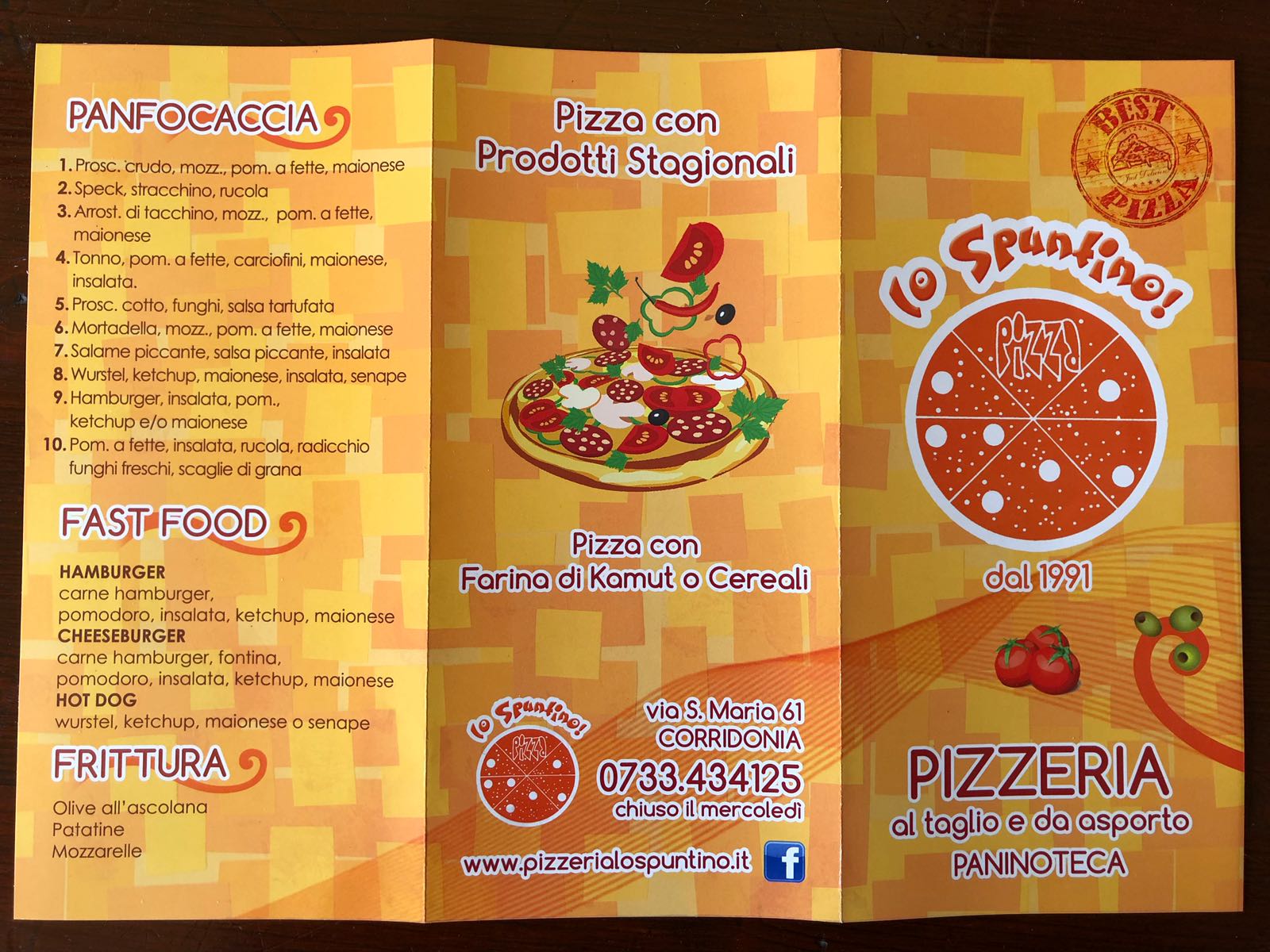 Pizza con farina di kamut Corridonia, MC Pizzeria Lo Spuntino