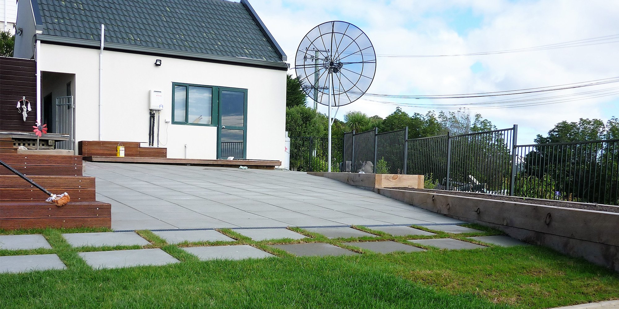 View of the landscaping done in the garden