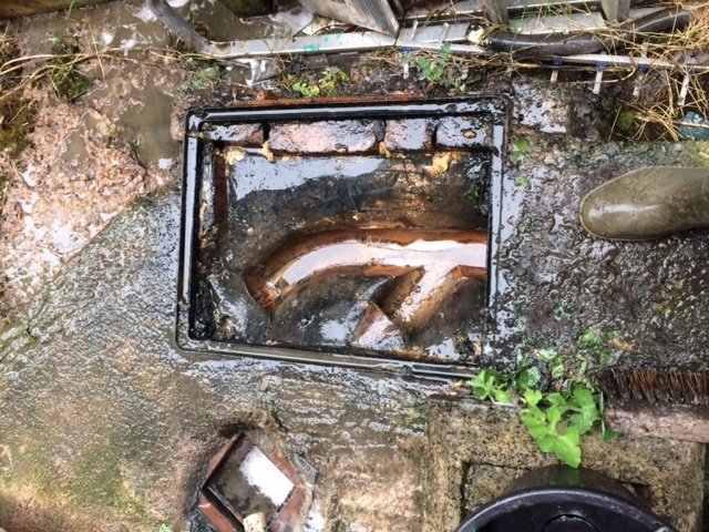 blocked outside sink drain