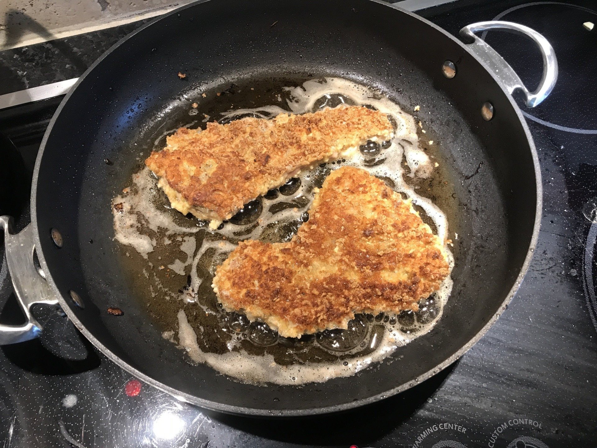 Pork Schnitzel with Caramelized Onion Egg Noodles