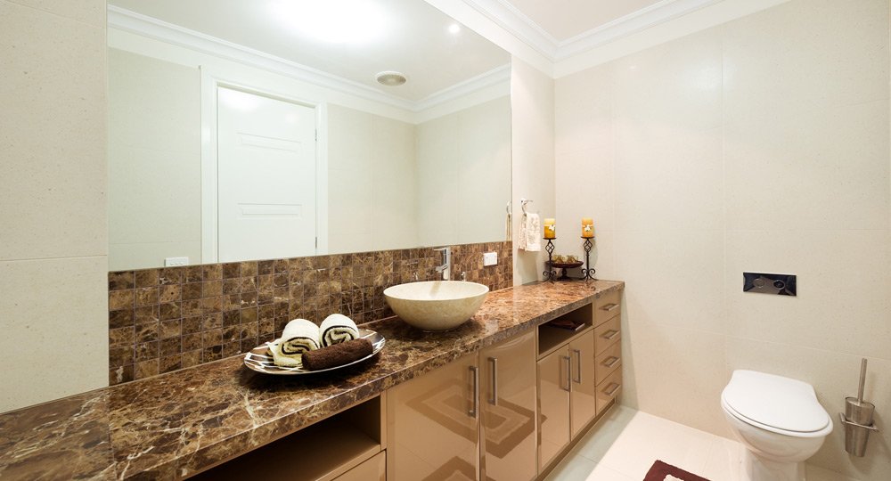 bathroom with extruding sink