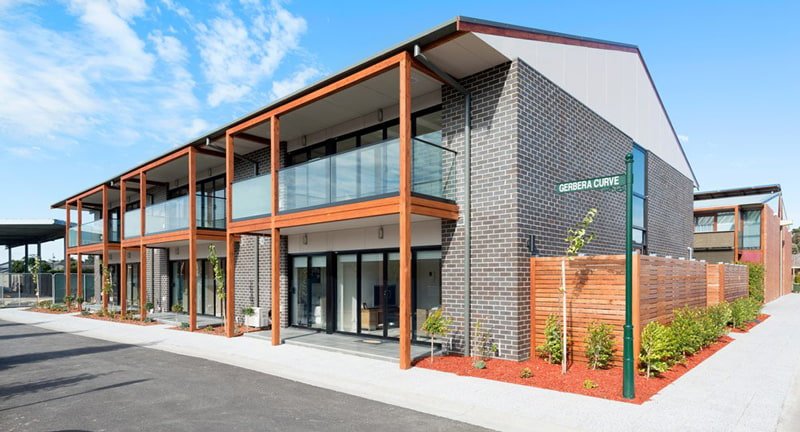 office building with balcony