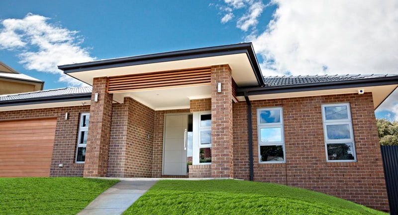 front view of brick house