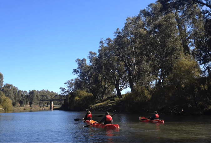 kayak in river