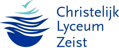Logo van het Christelijk Lyceum Zeist: een blauwe golf met tekst rechts.