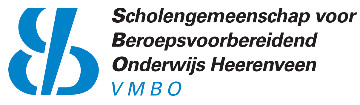 Blue logo for Scholengemeenschap voor Beroepsvoorbereidend Onderwijs Heerenveen, with a stylized 