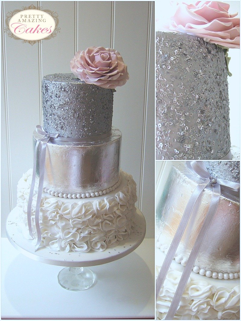 Metallic wedding cakes