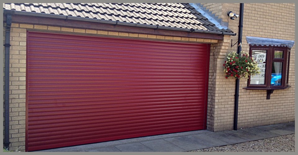 Roller Garage Doors In Market Harborough Red Garage Door Installed