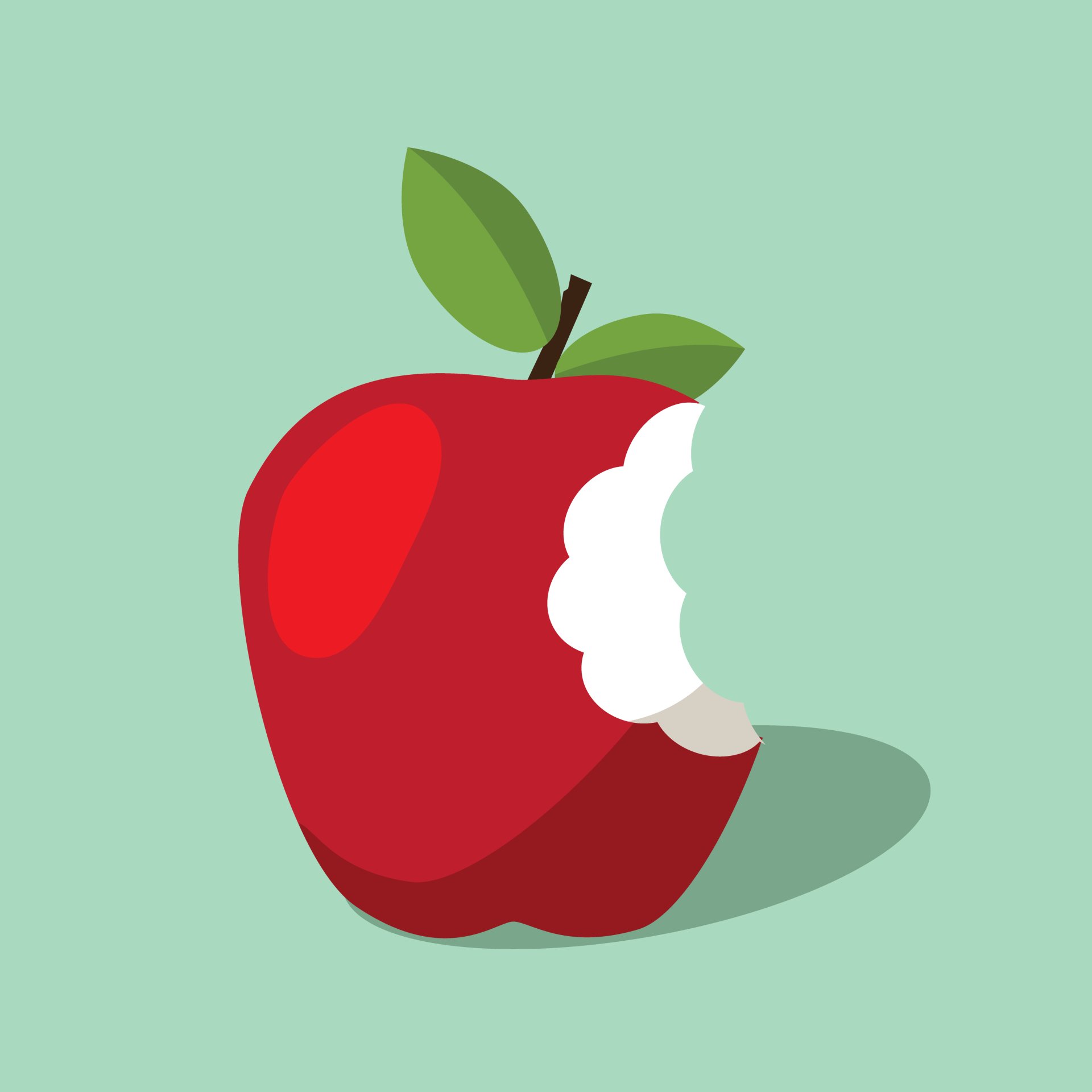 graphic image of a bitten apple - Duxton Dental