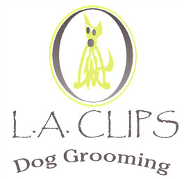 l a clips dog grooming business logo