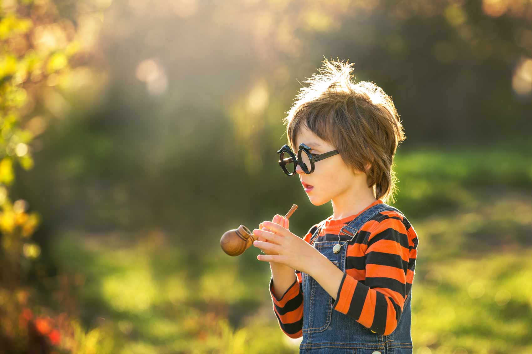 little boy with glasses